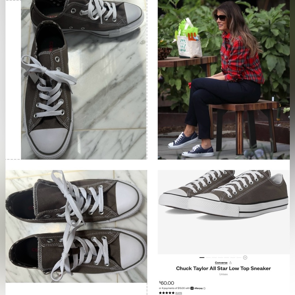 CONVERSE DK OLIVE  GREEN CANVAS CELEB FAVS SNEAKERS WITH FOLD DOWN TONGUE FLAPS